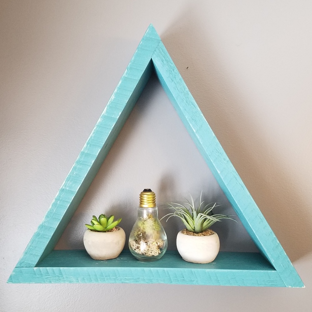 Turquoise Triangle Display Shelf